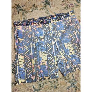 Vtg Beach Research All Over Print Neon Swim Trunks 80's 90's Surf Size Large